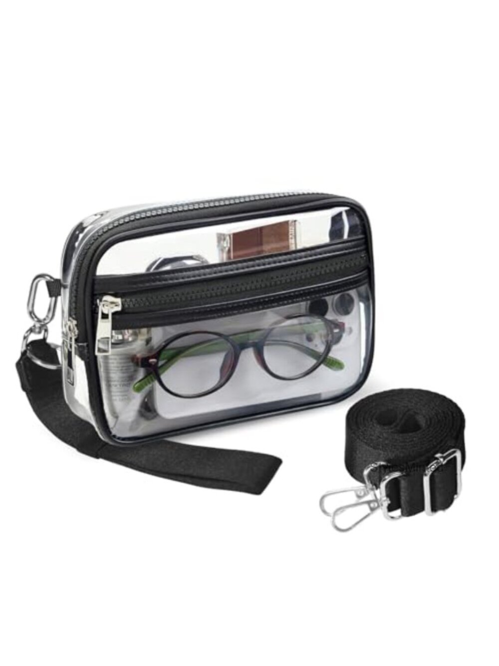 Clear Crossbody Purse Wristlet Wallet Stadium Approved Clear Handbag for